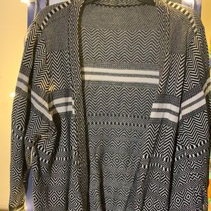 Long B&W striped cardigan